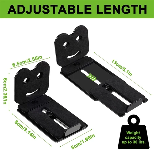 Imagen 2 del producto Soporte ajustable para barra de sonido, soporte universal para altavoz, soporte de pared, longitud ajustable de 3,4 ''-5,2'', extraíble y bloqueable, 2 uds.