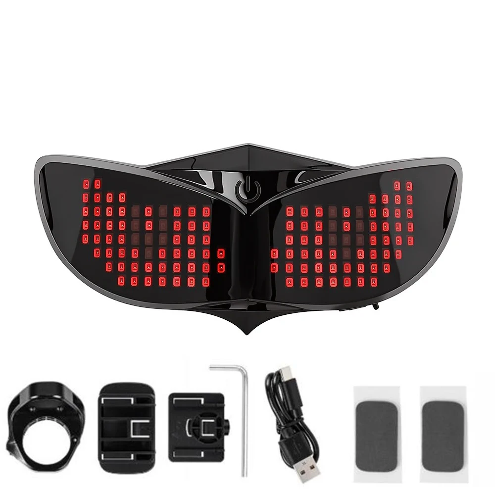 Electric Scooter LED for Smart Taillight with APP Control 30 Light Patterns Waterproof Brake Sensor USB Rechargeable