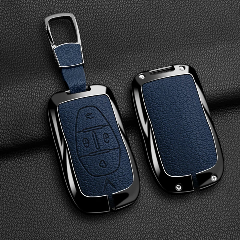 Zinc Alloy Leather Car Key Cover Shell Fob For Vinfast VF3 5 6 7 8 9 31EV 32EV 33EV LUX A2.0 SA2.0 V8 Auto Protector Accessories