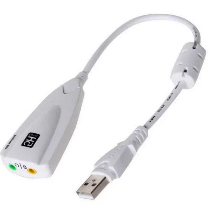 External USB Sound Card 7.1 Adapter 5HV2 USB to 3D CH Sound Antimagnetic Audio Headset Microphone 3.5mm Jack For Laptop PC