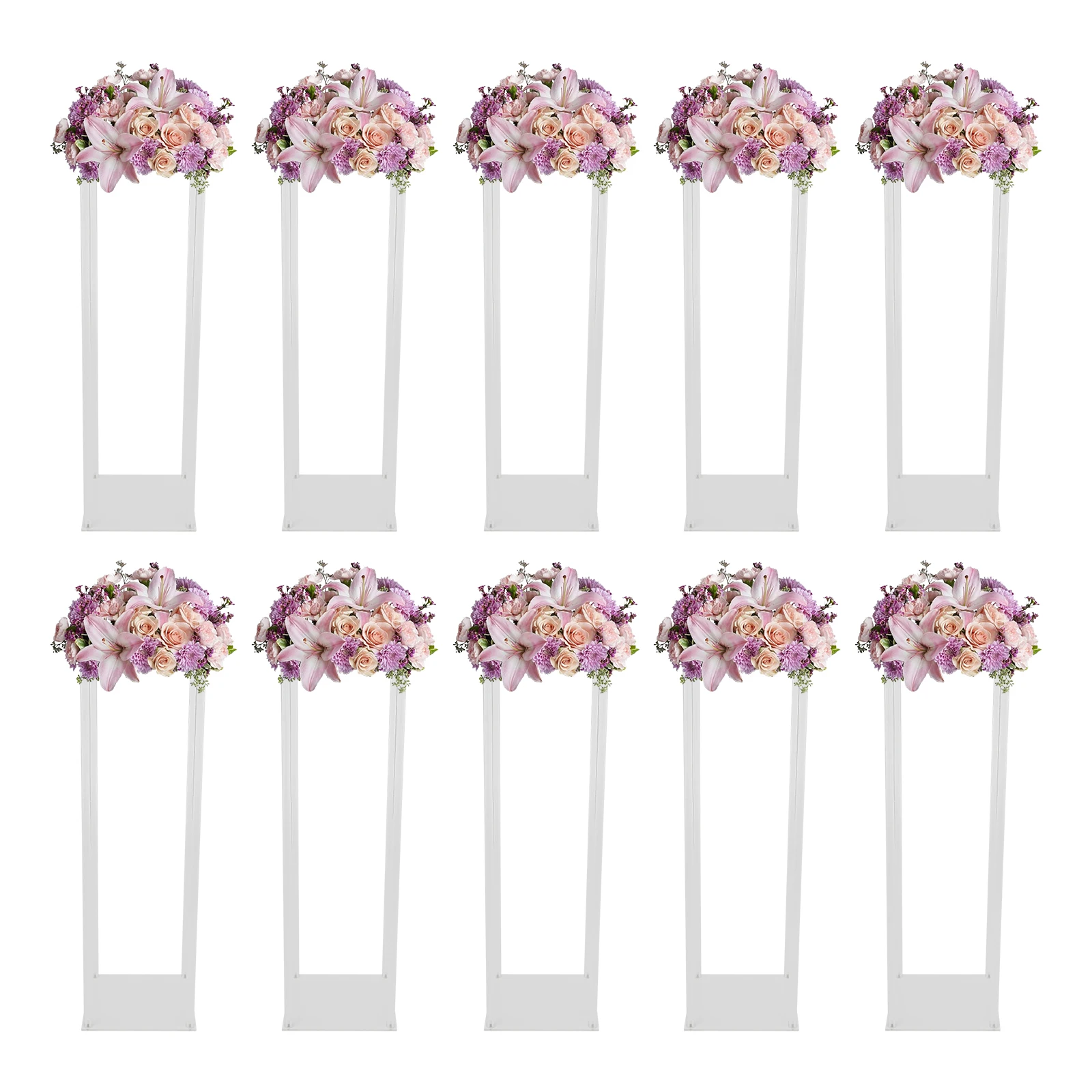 10Pcs Clear Acrylic Wedding Flower Stands for Weddings, Birthday Parties, Baby Showers, Christmas, Easter Decorations, etc