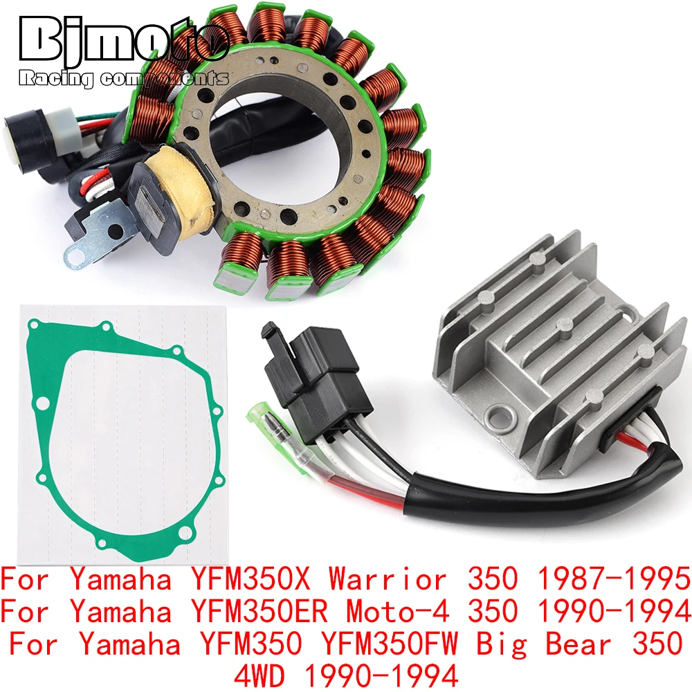 Engine Stator Coil+Voltage Regulator rectifier For Yamaha YFM350 X ER YFM350FW Big Bear 350 4WD Warrior Moto-4 350 With Gasket