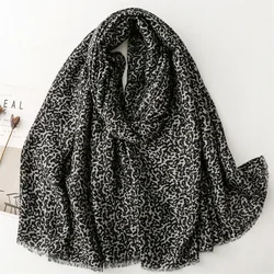 Winter Sexy Leopard Dot Fringe Viscose Shawl Scarf Lady High Quality Print Soft Pashmina Stole Bufandas Muslim Hijab 180*90Cm