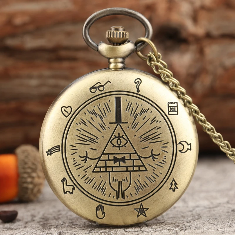 Vintage Style Bronze Quartz Pocket Watch Pendant Necklace - Gentlemen's Accessories - Unique Gift Ideas, Stylish Timepieces