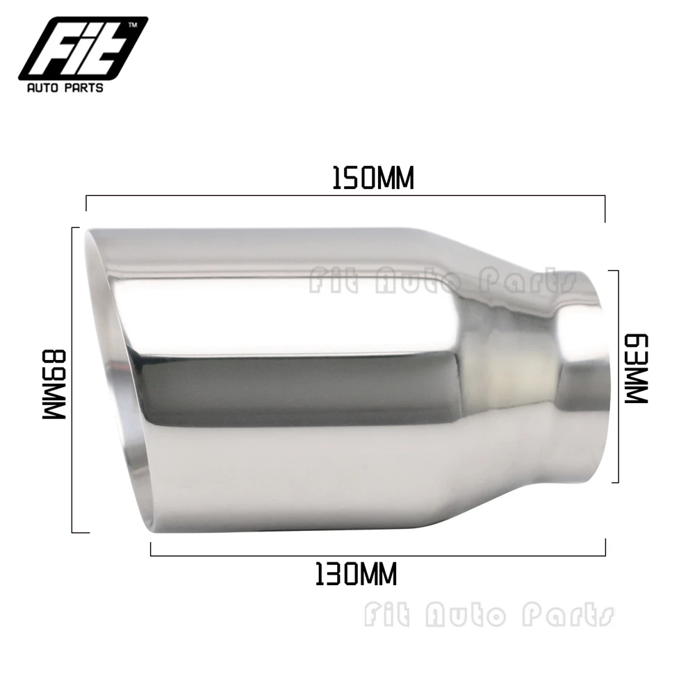 1PCS Stainless steel Black Muffler Tail Throat 63mm Universal Exhaust Terminal Car Modification