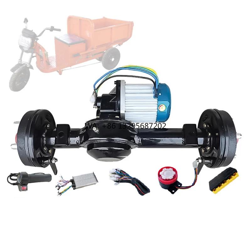

100cm 1500W Differential Rear Axle with Controller Conversion Kit Drum Brake Electric Tricycle 4 Wheel Low Speed Driving Parts