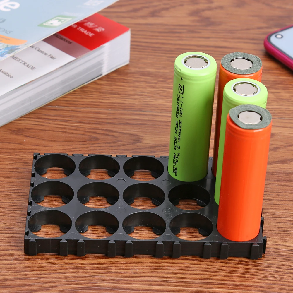 2 buah pemegang sel 3x5 pemegang casing baterai Lithium 18650 braket Spacer baterai silinder untuk DIY penyimpanan paket baterai 18650
