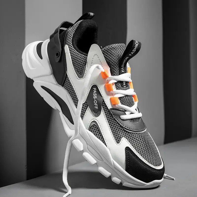 

Сетчатая дышащая весенняя новая популярная модная обувь на толстой подошве, мужская обувь для показа