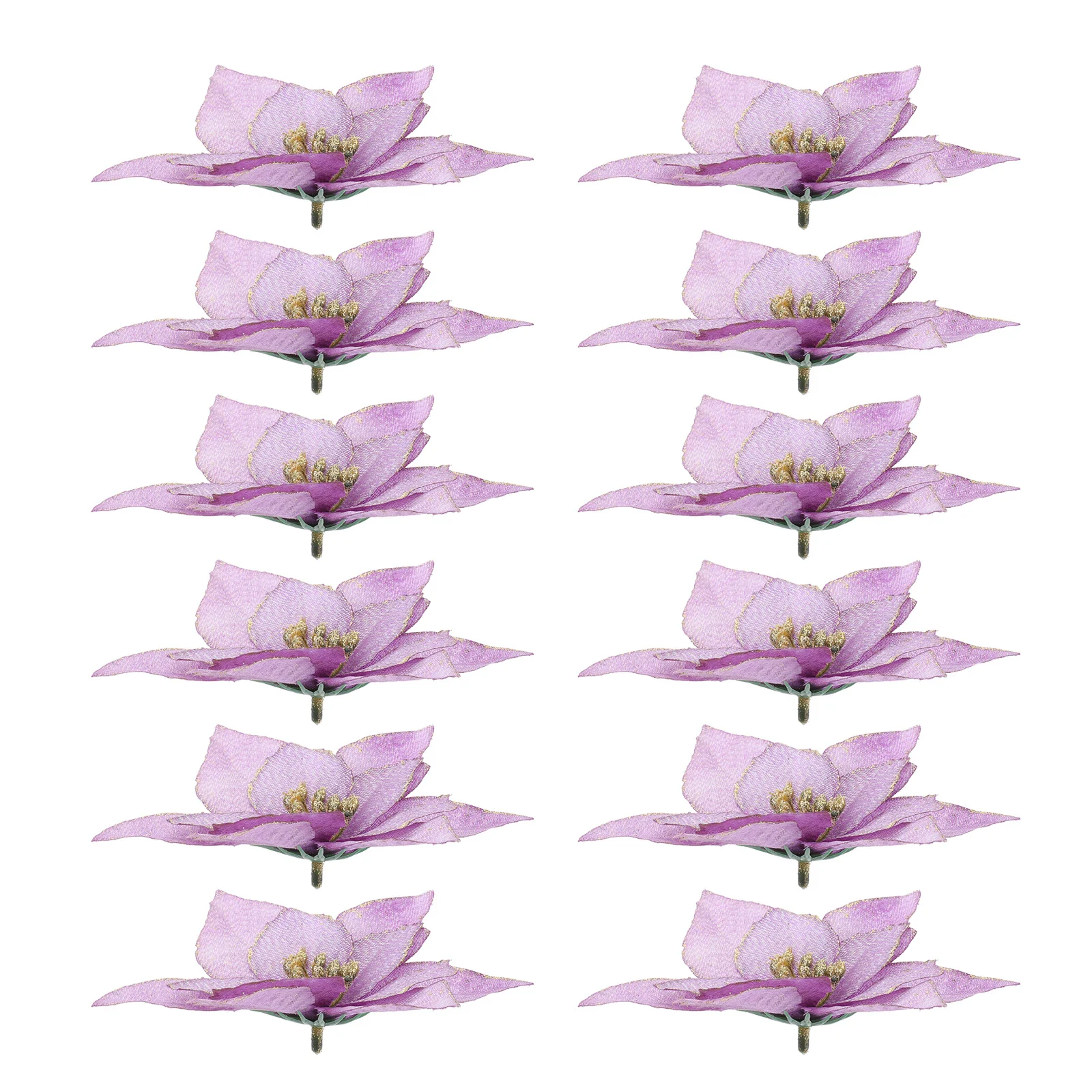 

12Pcs Christmas Decorative Flower Simulation Artificial Blossom for Party Styling Xmas Tree Ornament Holiday