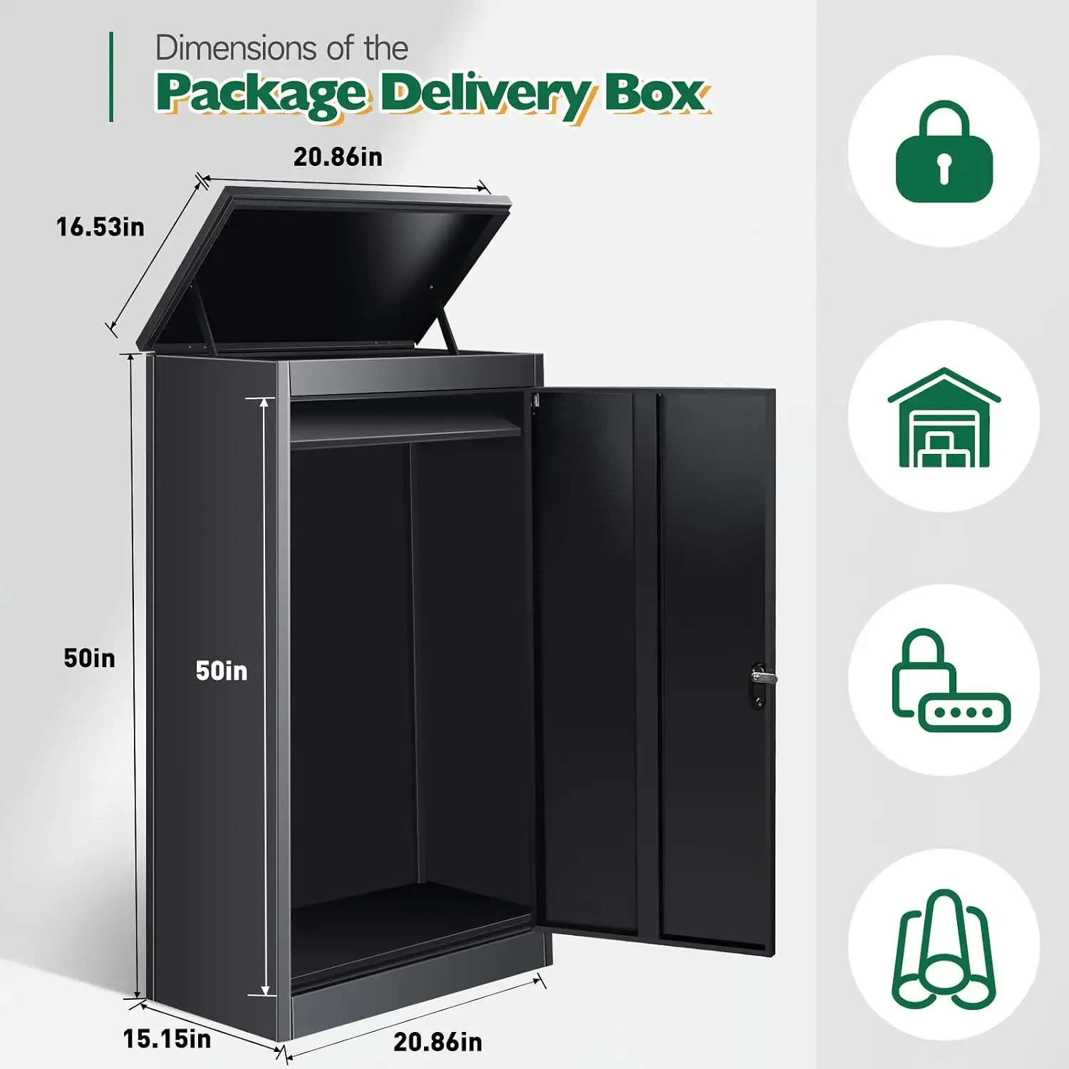 Express Package Delivery Box for Outside, Ultra Large Parcel Drop Boxes with Lock Made of Automotive Steel, Waterproof