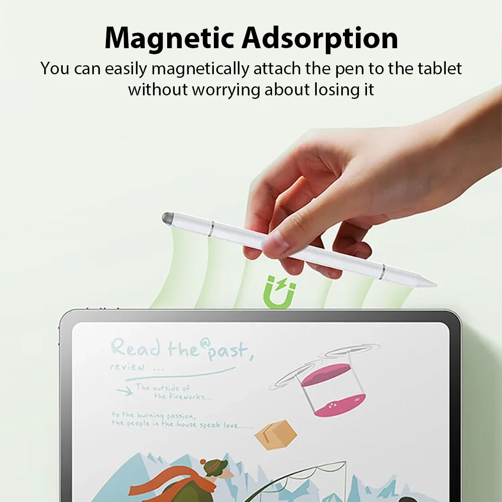 Magnetic Capacitive Stylus Pen For Android IOS Phone Pad Tablet iPhone iPad Universal Drawing Writing Pencil Three Tips Included