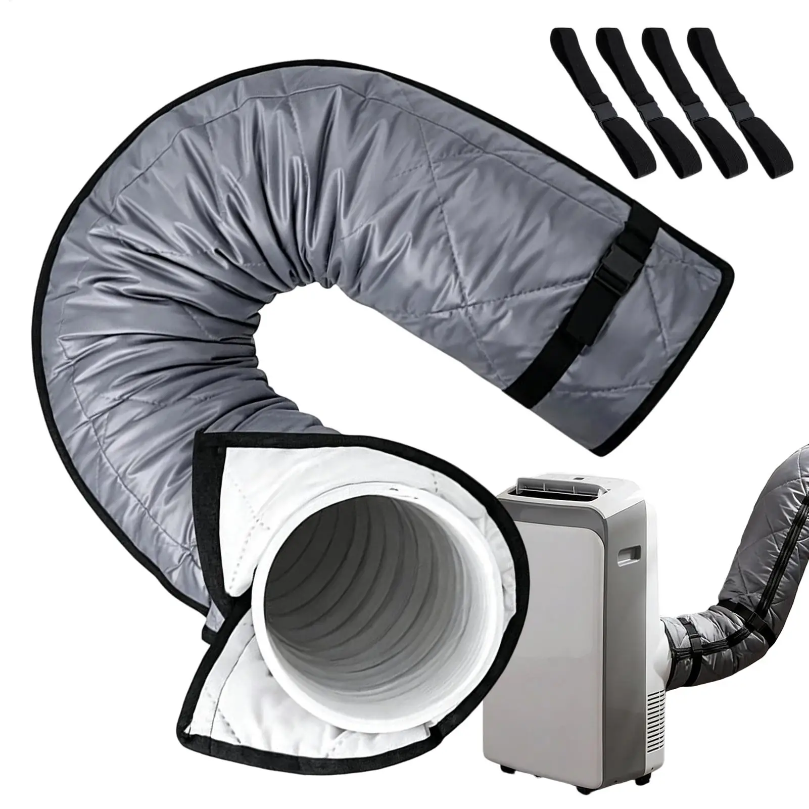 Portable AC Hose Insulation Adjustable Heat Insulated Pipe Parts AC Sleeve for 5 & 5.9-inch Diameter Window Outdoor Outside RV