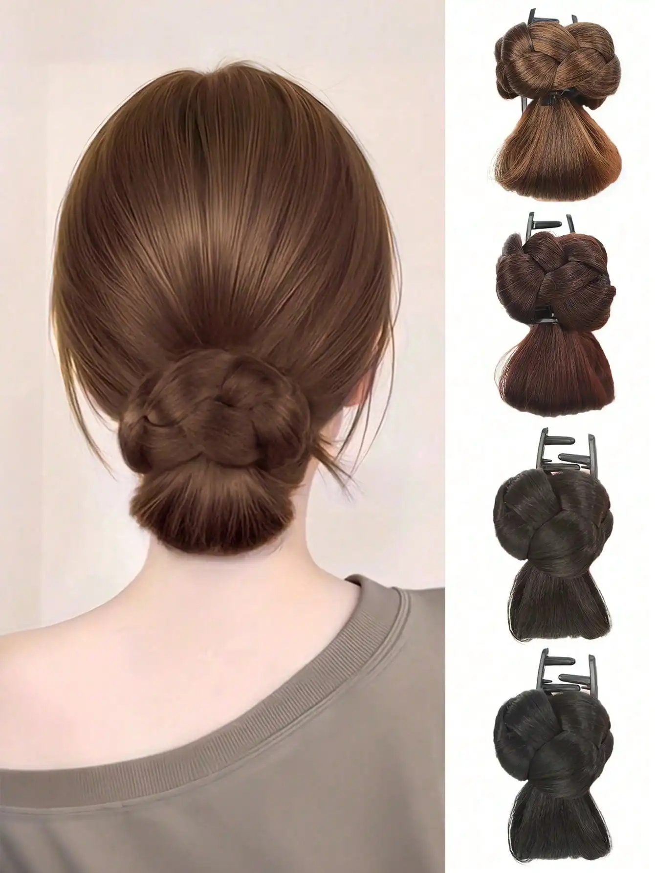 

1pc Messy Bun Hairstyle Wig With Claw Clip, Fashionable Upgraded Synthetic Claw Clip Hairpiece, Elegant High-Temperature