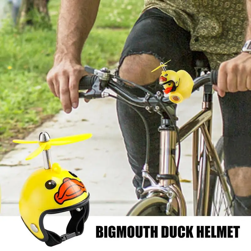 Bike Handlebar Head Light Rubber Duck Helmets Toys Duck Car Ornaments Cycling Accessories Practical Light With Easy Installation