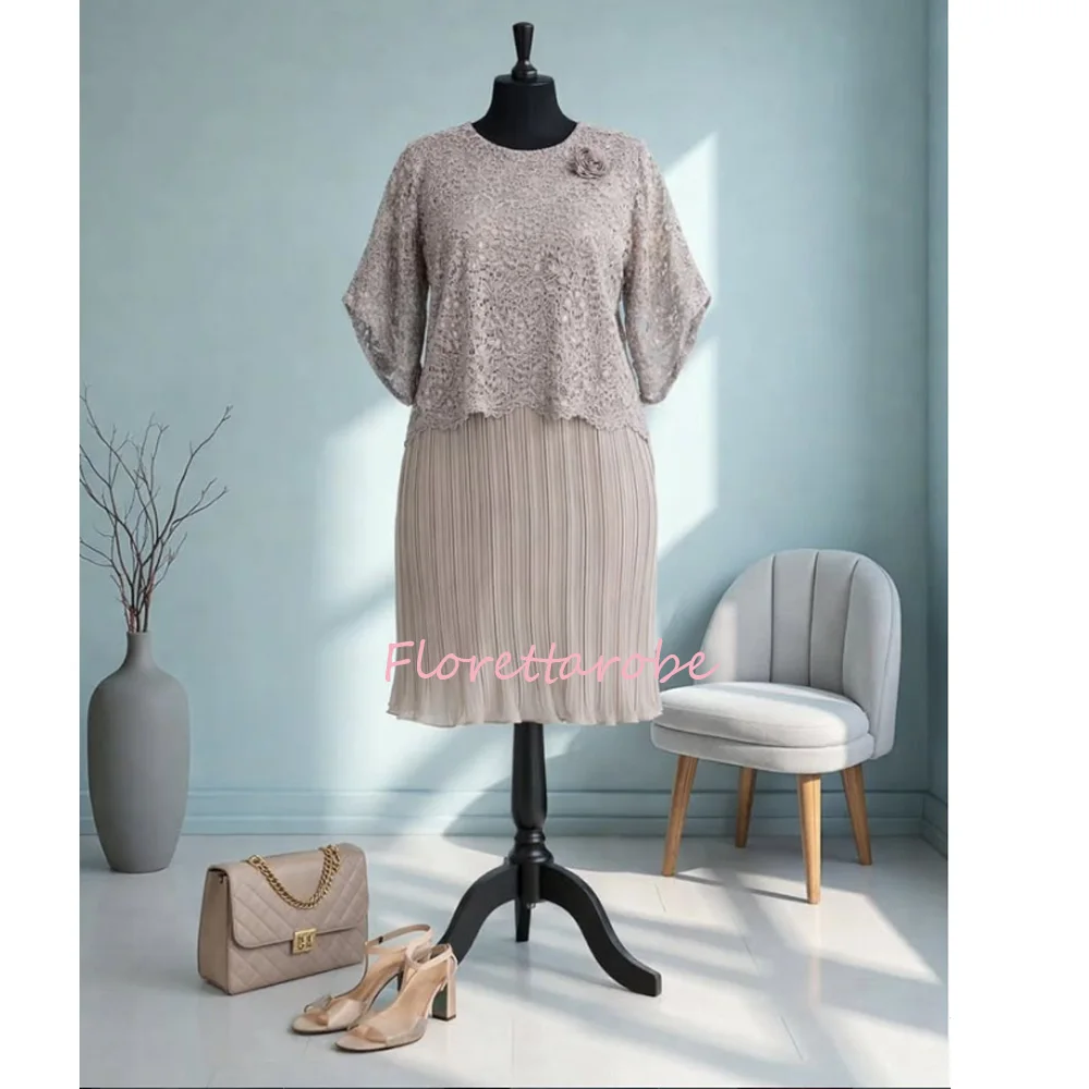 2 Pieces Mother of The Bride Dresses with Lace Jacket Mermaid Chiffon  Mothers of The Groom Dress for Women Customized