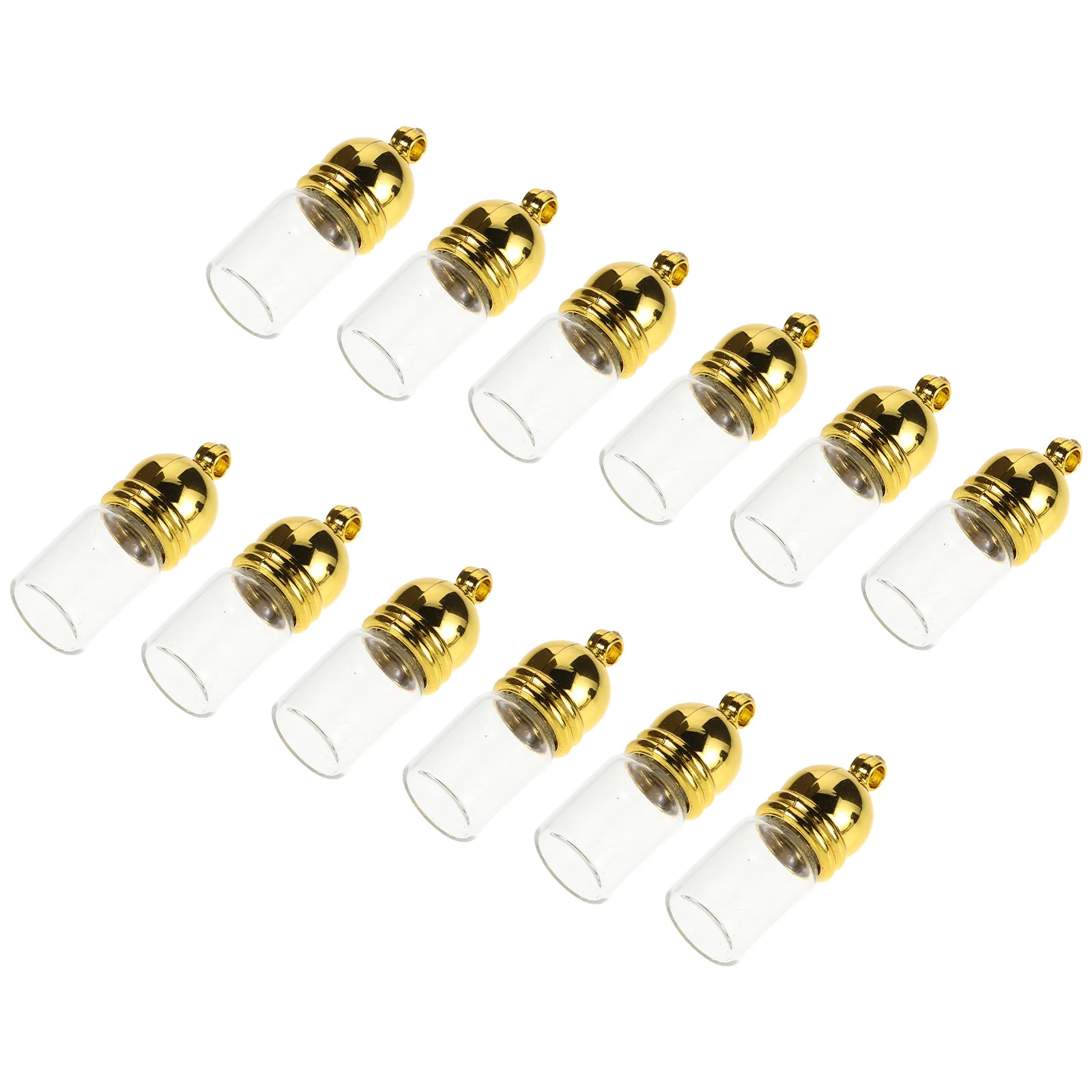 12Pcs Mini Glass Bottle Pendant Charms for Necklaces Keychains Refillable Essential Oil Perfume Vial Jewelry Making Decor
