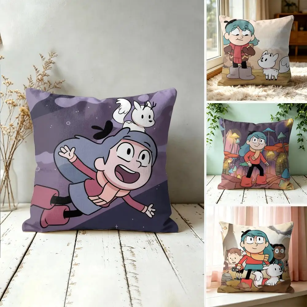 Cute Cartoon H-Hilda Cushion Cover Square Decorative Throw Pillow 40x40cm For Sofa Bedroom Living Room Home Decor