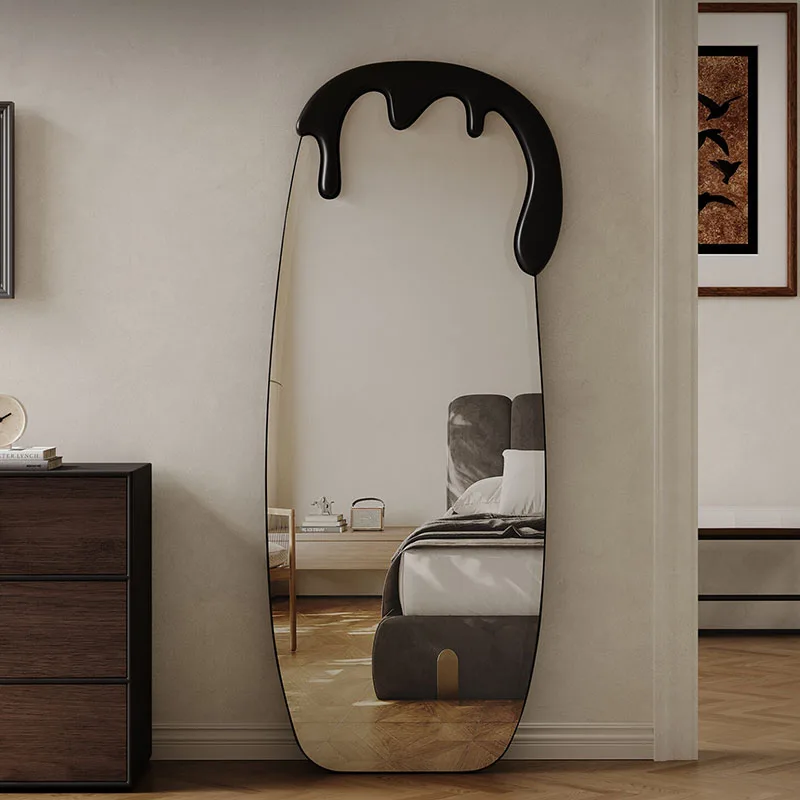 Modern Nordic Mirror Asymmetrical Funky Irregular Floor Aesthetic Full Body Mirror Standing Living Room Espelhos Home Products