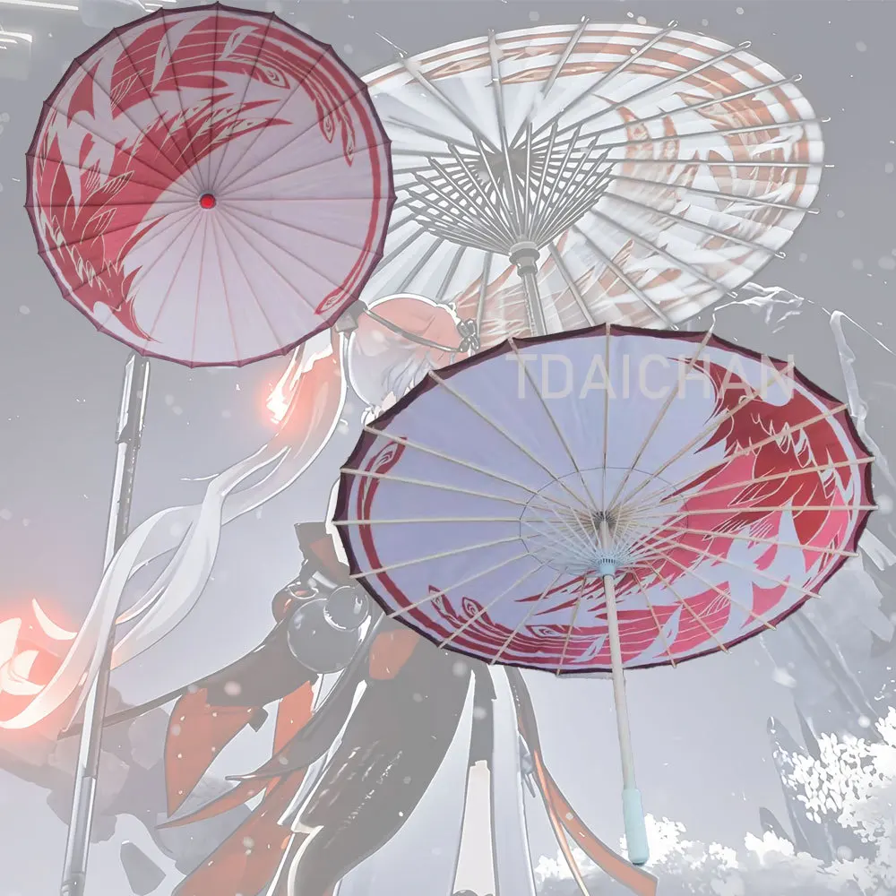 Changli Umbrella Game Wuthering Waves Changli Silk Cloth Cosplay Ancient Dance Decorative Umbrella Chinese Style  Costume Props