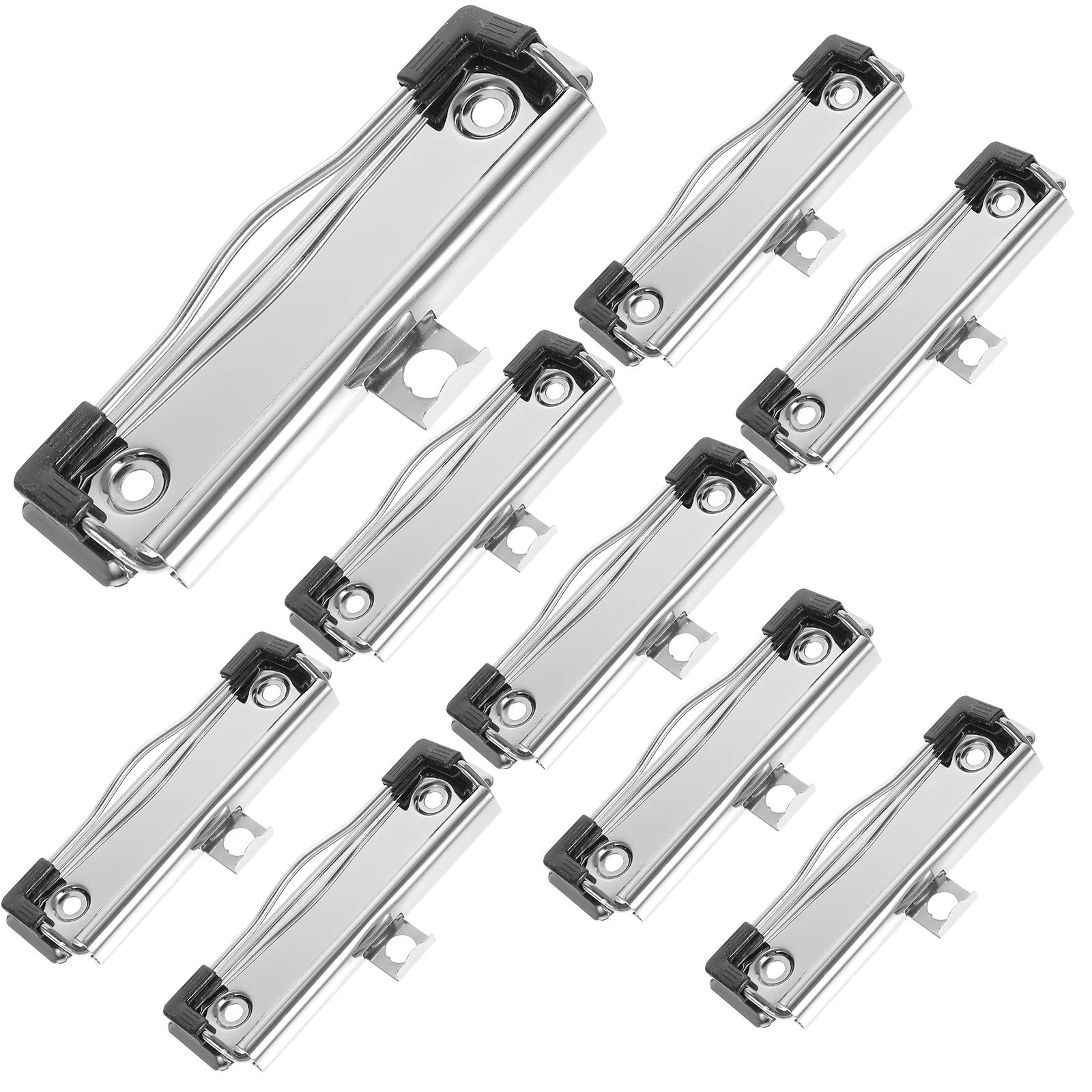 

15pcs Metal Clipboard Clips 10cm Nickel Plated Binder Clips Small Office School Supplies Hardware Rubber Feet Stationery Holder