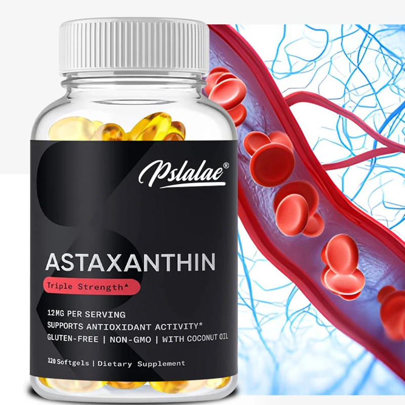 Icelandic astaxanthin 12มก. กับน้ำมันมะพร้าวอินทรีย์-120มังสวิรัติ Softgels Non-GMO, ผลิตภัณฑ์เสริมอาหาร