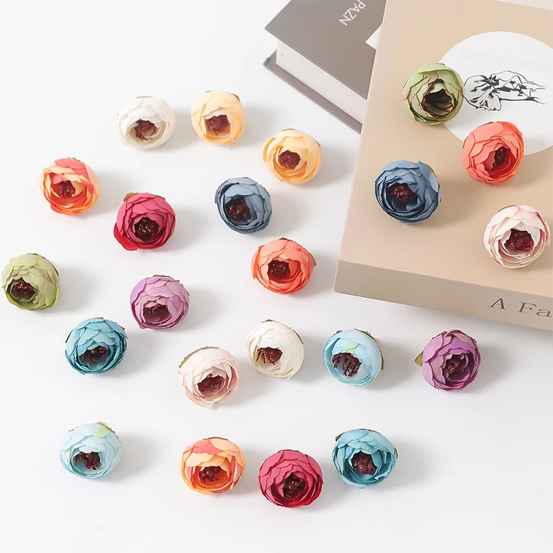 5/10/20 Stück Rosen Künstliche Blumen 3 cm Gefälschte Blumenköpfe für Heimdekoration Hochzeitsdekoration DIY Kranz Scrapbook Handwerk Geschenkbox – Detail 4