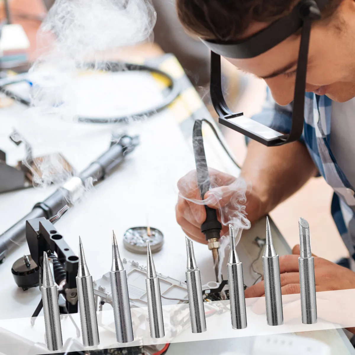 

Набор из 12 медных наконечников для паяльника с высокой теплопроводностью, аксессуары для паяльной станции, инструмент для ремонта