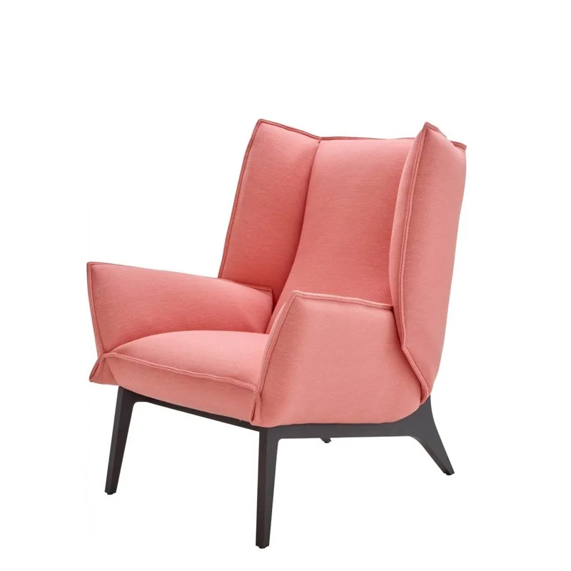 

Solid wood simple lazy living room bedroom Internet celebrity Italian modern Nordic single sofa light luxury back chair
