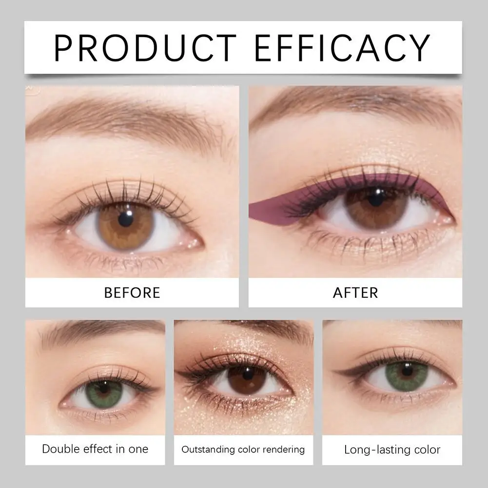 2 w 1 Trwały Matowy Gładki Błyszczący Makijaż Oczu Kredka do Oczu Brokatowe Cienie do Powiek Kosmetyki Wodoodporny Eyeliner