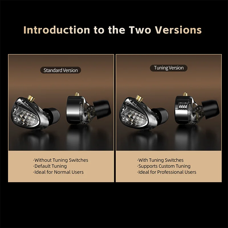 KZ ZA12 2DD + 4BA سماعات هجينة IEM سلكية داخل الأذن مراقب Hifi ضبط قابل للتعديل سماعات رياضية إلغاء الضوضاء سماعة الألعاب