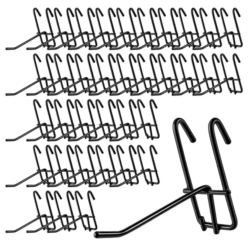 A96I-100 Pack 4 Inch Grid Wall Hooks For Space Saving Organization In Home, Garage, Kitchen & Retail