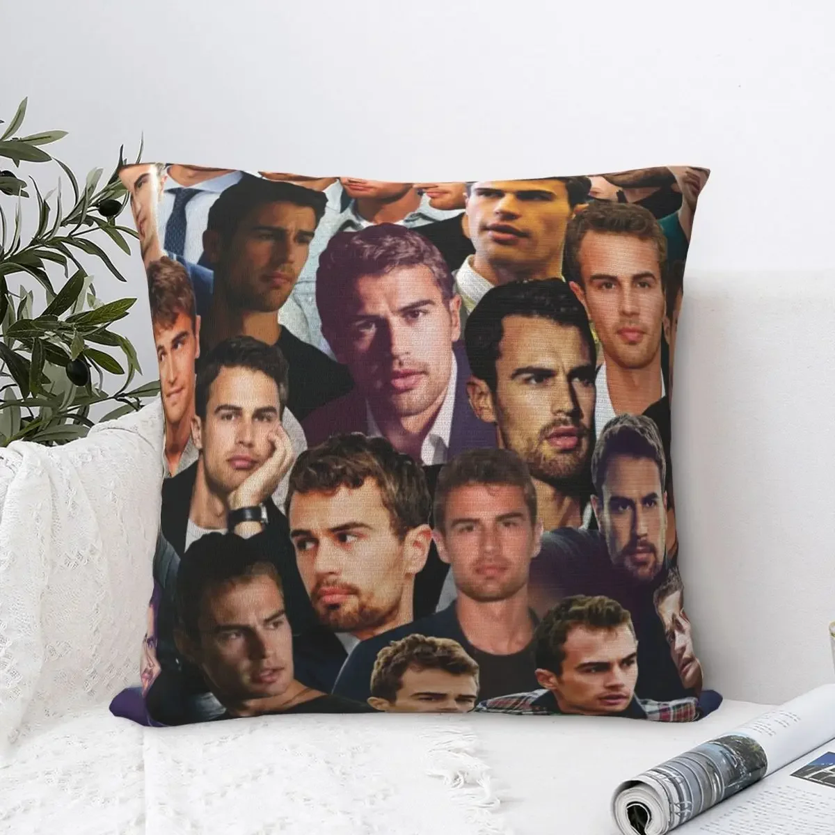 Theo James Photo Collage Throw Pillow Sofa Decorative Covers Cushion Child Luxury Pillow Case luxury throw pillow covers