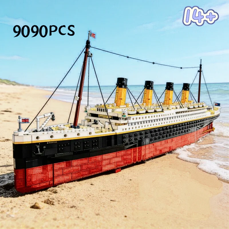 Neue Kompatible 9090-Teilige Titanic Bausteine MOC Ausstellungsmodell Steine Kreuzfahrtschiff Dampfschiff für Erwachsene Spielzeug Weihnachtsgeschenke – Detail 1