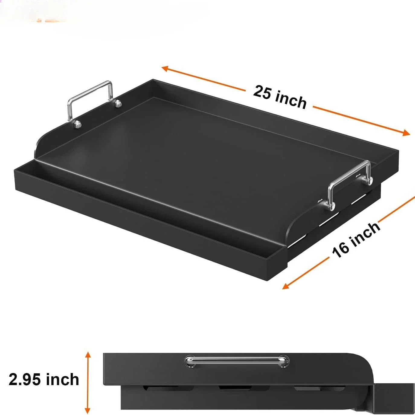 Carbon steel gripper inserts for barbecue grills, non-stick pan for gas barbecue