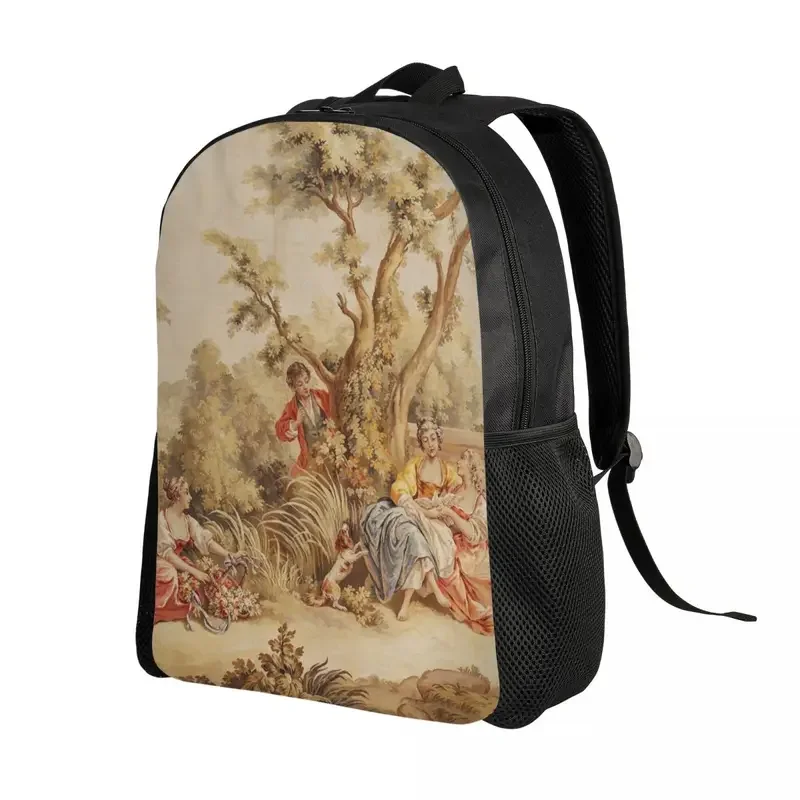 Aubusson-tapiz francés para niñas y niños, mochilas de viaje con flores florales europeas, bolsa de libros para ordenador portátil de 15 pulgadas