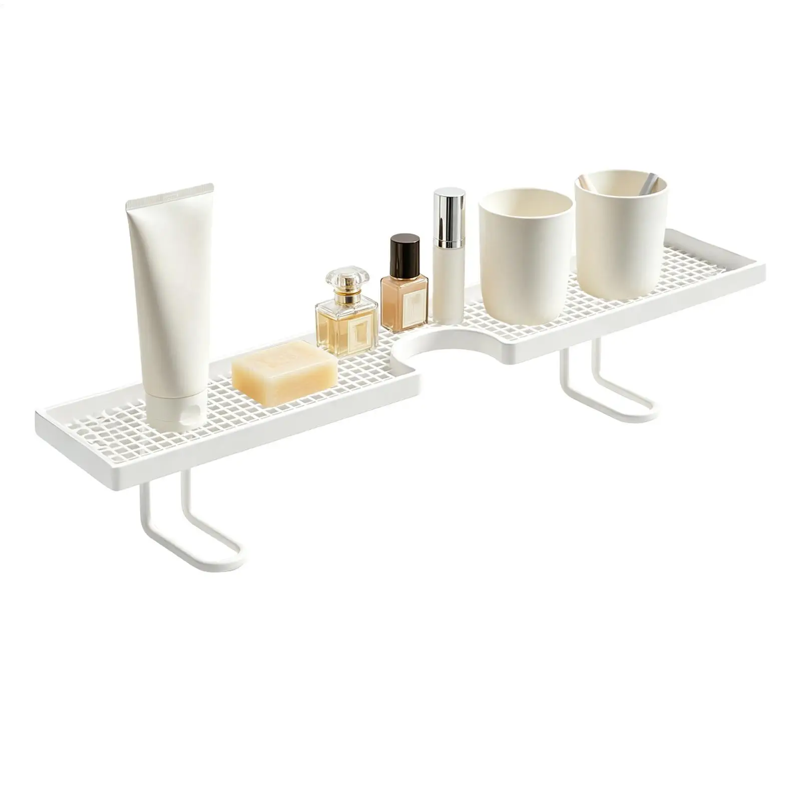 Bathroom Sink Shelf No Drilling Floating Easy Drainage Storage Over Bathroom Sink Organizer for Countertop Counter Home Pantry