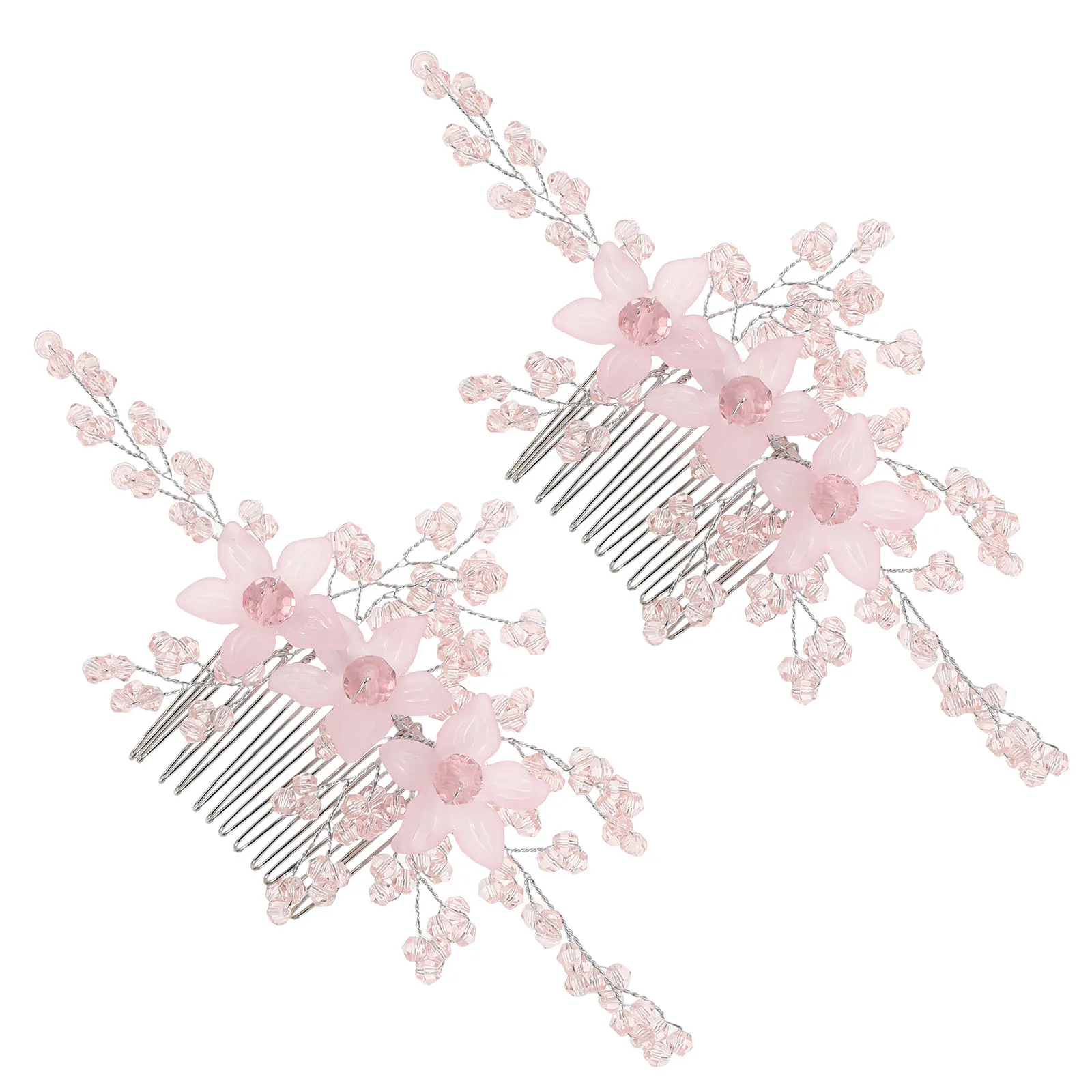 

Handmade Bridal Hair Comb Vintage Crystal Wedding Accessories Bridesmaids Decorative Flower Hairpins Lightweight Elegant