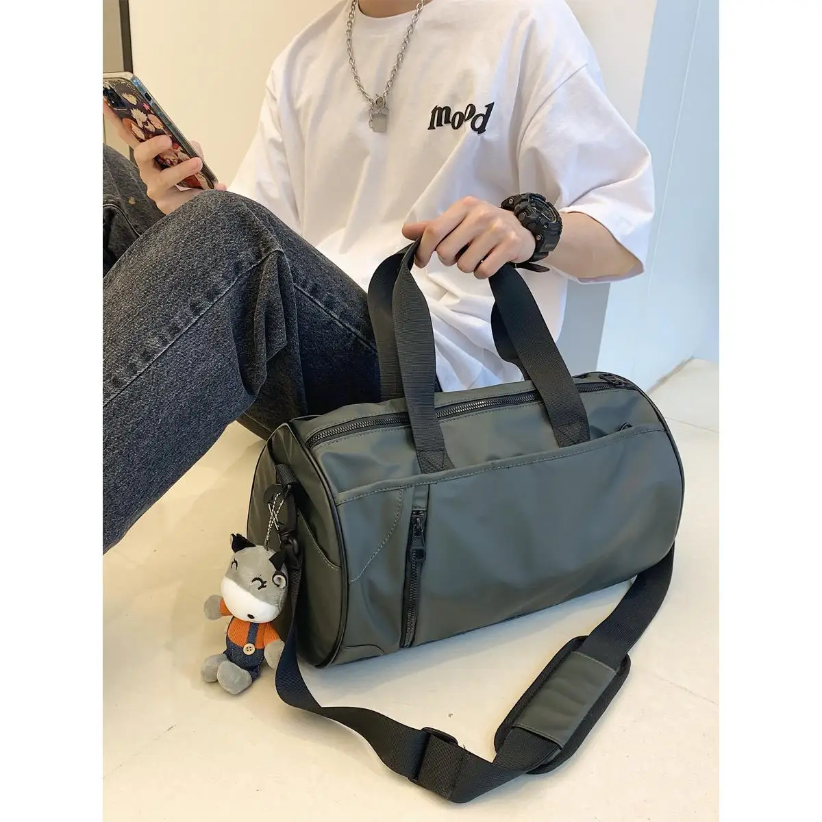 

Travel Gym Crossbody Sports Bag Lightweight Men's Business Trip Storage Bag Fashionable Brand Sport Travel Bag