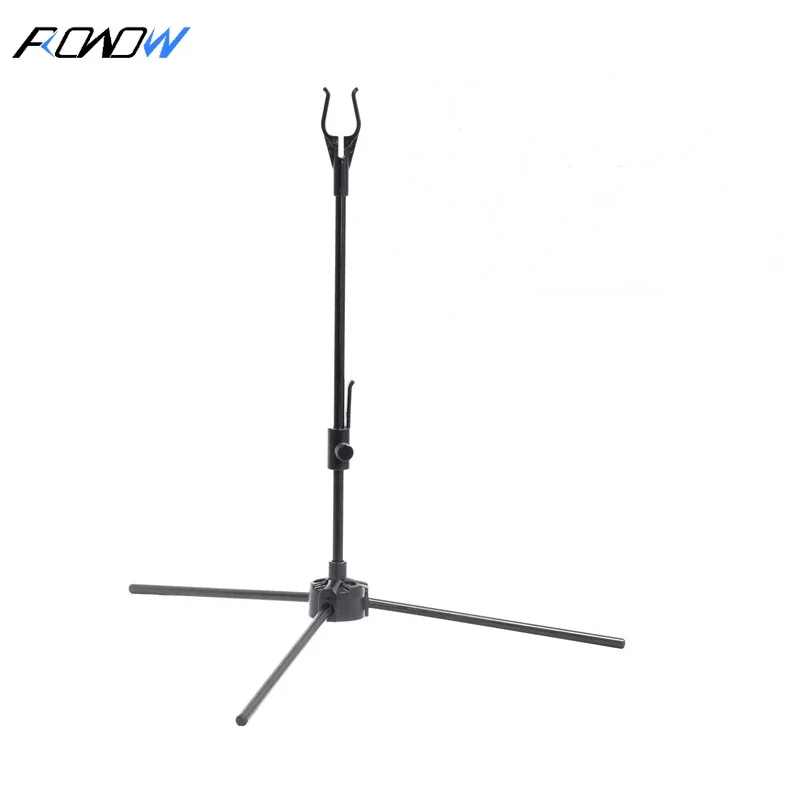 

ROWOW Recurve Bow Rack Support Rack Bow and Arrow Archery Straight Pull Competitive Black Metal Portable Tripod