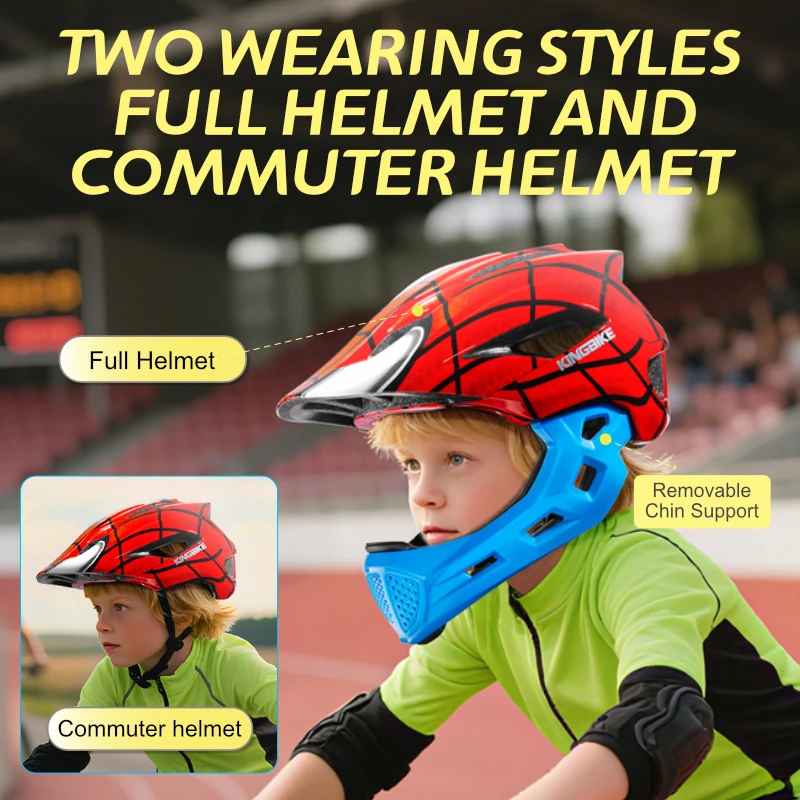

BATFOX Children Full Face Bike Helmet Removable Chin Balanced Bicycle Safety helmet Kids Skateboard Blading Cycling Protect Gear