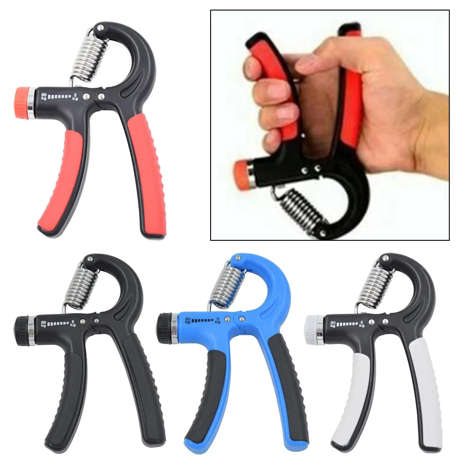 Hand Grip Strengthener Adjuster Wrist Forearm Gripper Exercise Trainer Home Gym