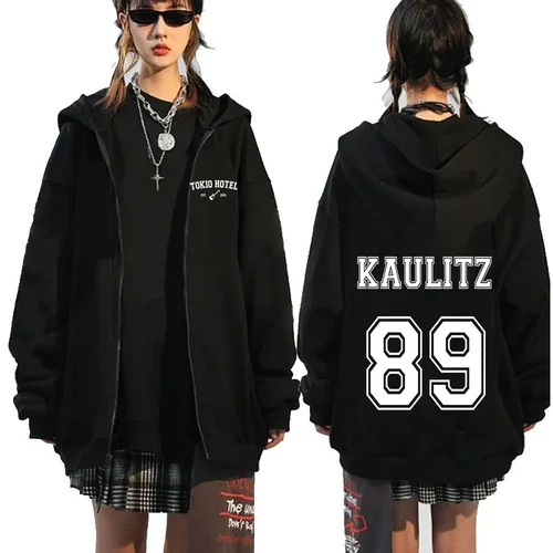 Imagen 2 del producto Tokio-Sudadera con capucha para hombre y mujer, ropa de calle con cremallera y estampado de la banda de Rock kelitz, estilo Hip Hop, para Hotel