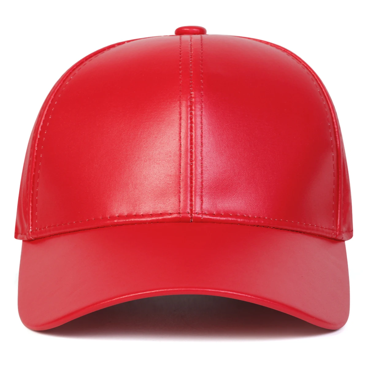 Unisex-Baseballmütze aus PU-Leder mit hellem Panel und einfarbigem Design, verstellbar für Frühling und Herbst, lässiger Sonnenschutzhut für den Außenbereich – Detail 7