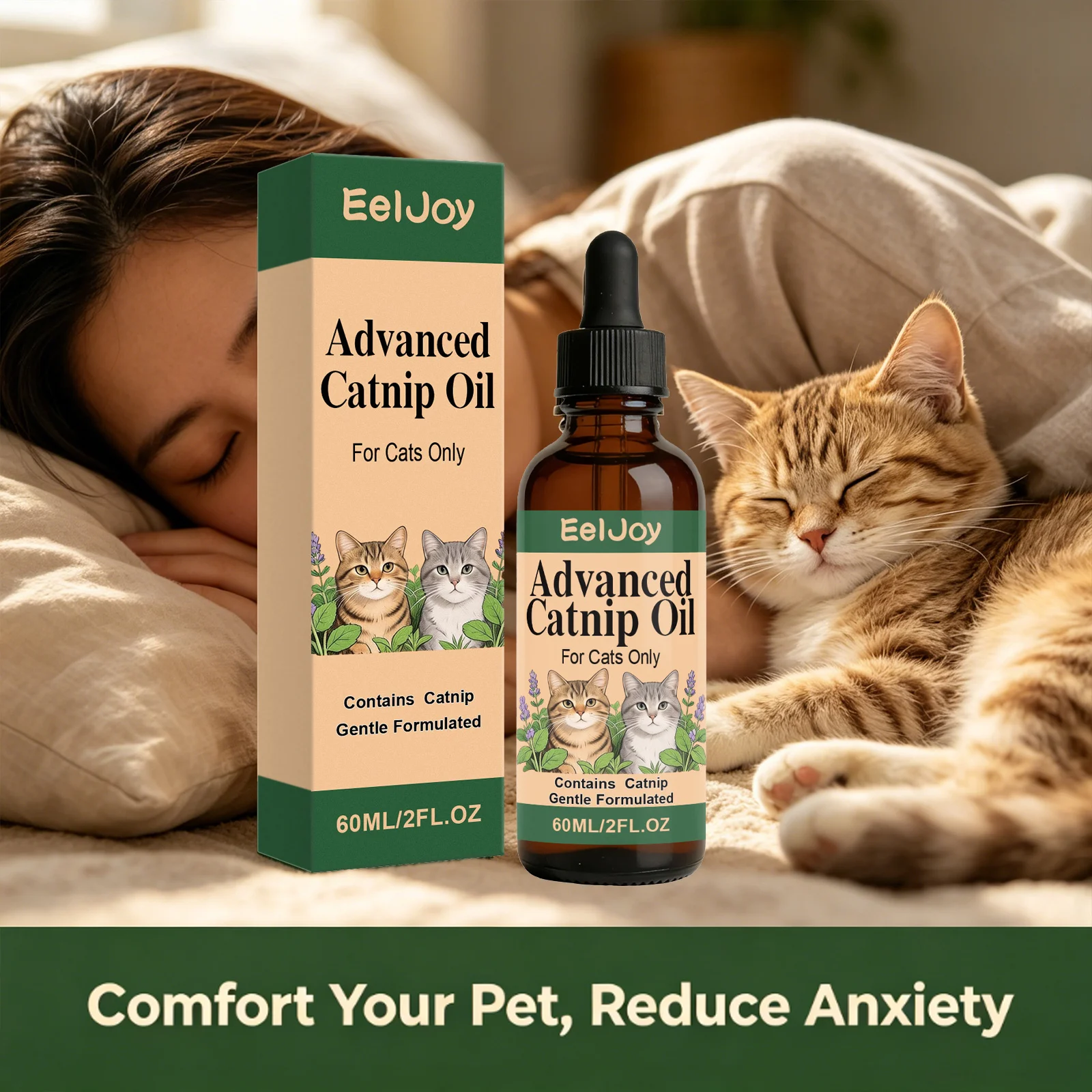 

Catnip Oil Drop Relieve Stress Anxiety Promote Relaxation & Mood Balance Reduce Destructive Behaviors Natural Calming Supplement