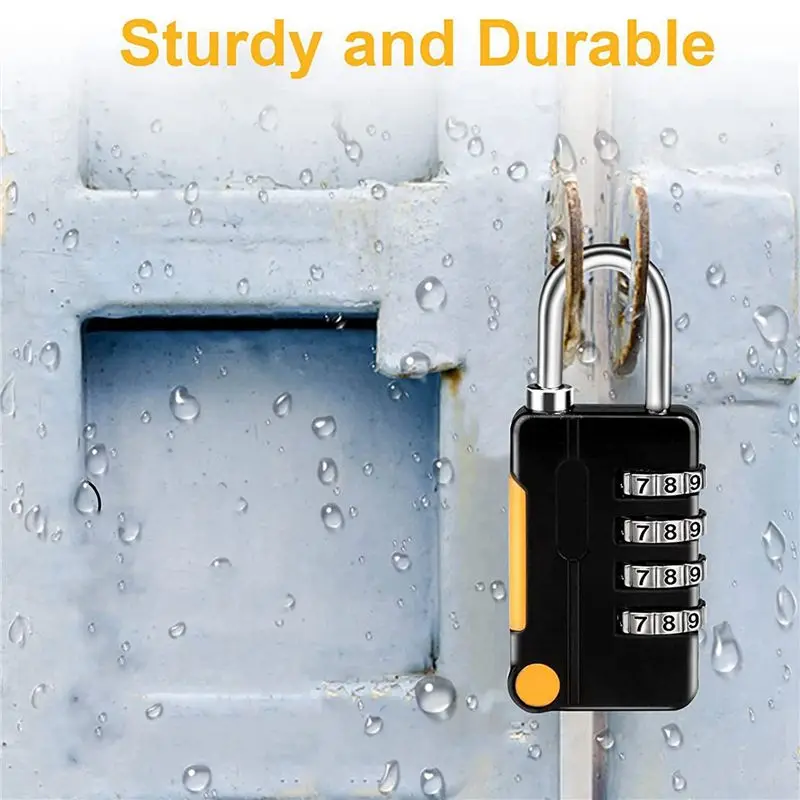 ABGE-Combination Padlock, 4 Pack Small Waterproof Padlocks For School Gym Locker, Gate, Shed, 4 Digit Code Security Locks
