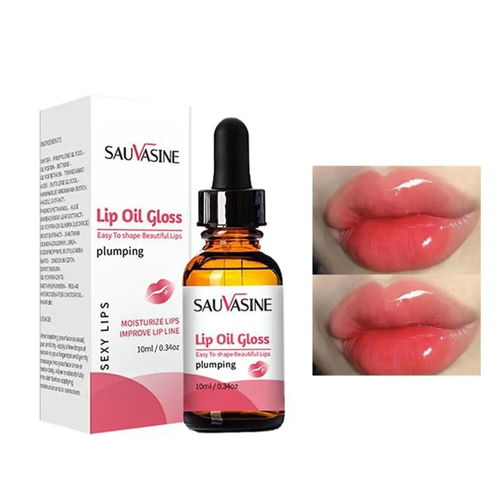 Natural Lip Enhancer e Lip Care Serum, Plumper Gloss, lábios seguros e hidratantes, mais macios e completos, mais completo bonito, 10ml