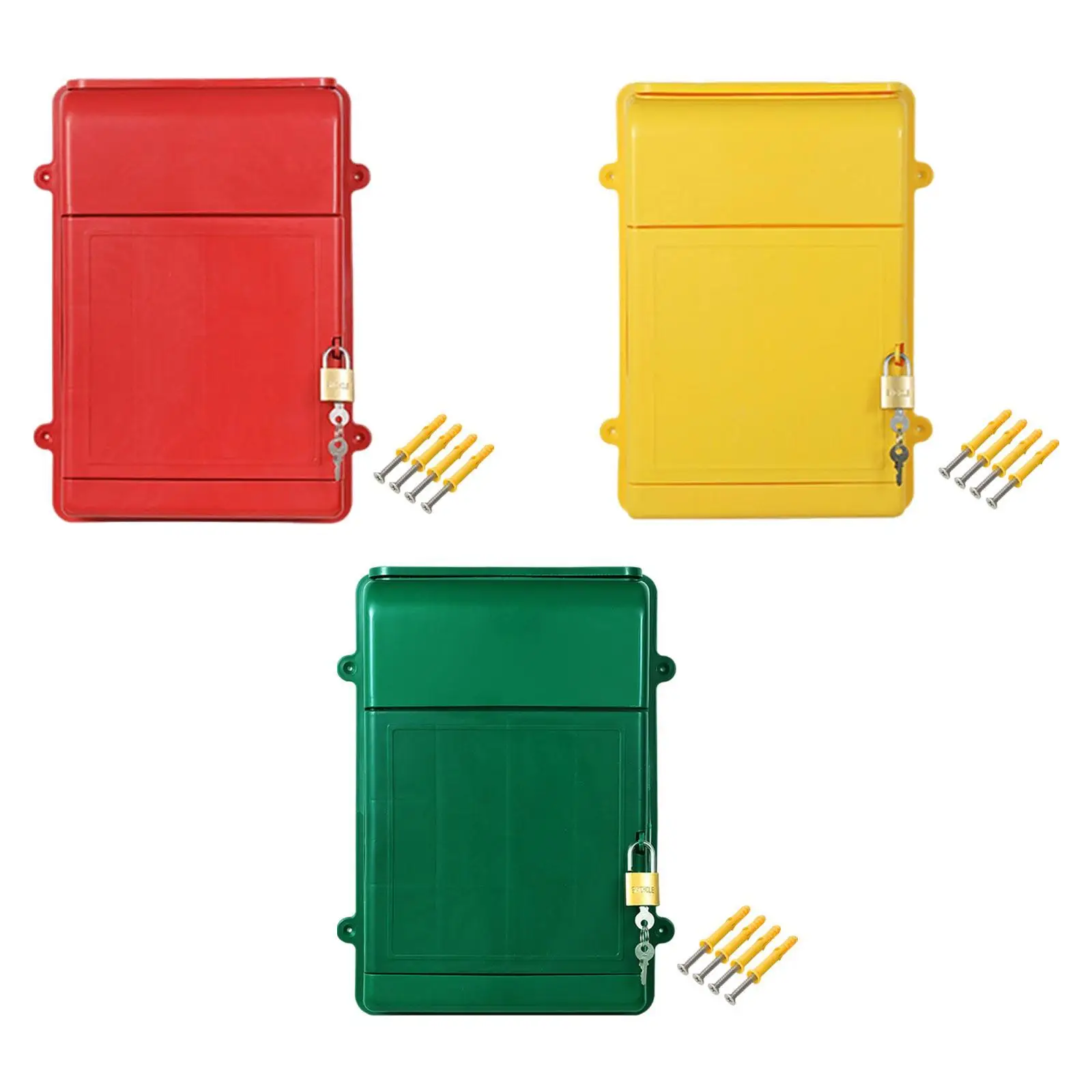 صندوق بريد معلق على الحائط قابل للقفل، صندوق بريد متعدد الاستخدامات، صندوق تبرع لحامل الصحف، تركيب بسيط وخفيف الوزن