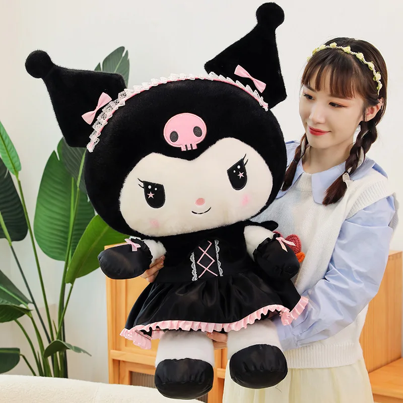 

25/35 см мультяшное платье Sanrio Kuromi, плюшевые игрушки, подушка, униформа, дьявол Kawaii, плюшевые игрушки, подушка для сна, подарок для девочек