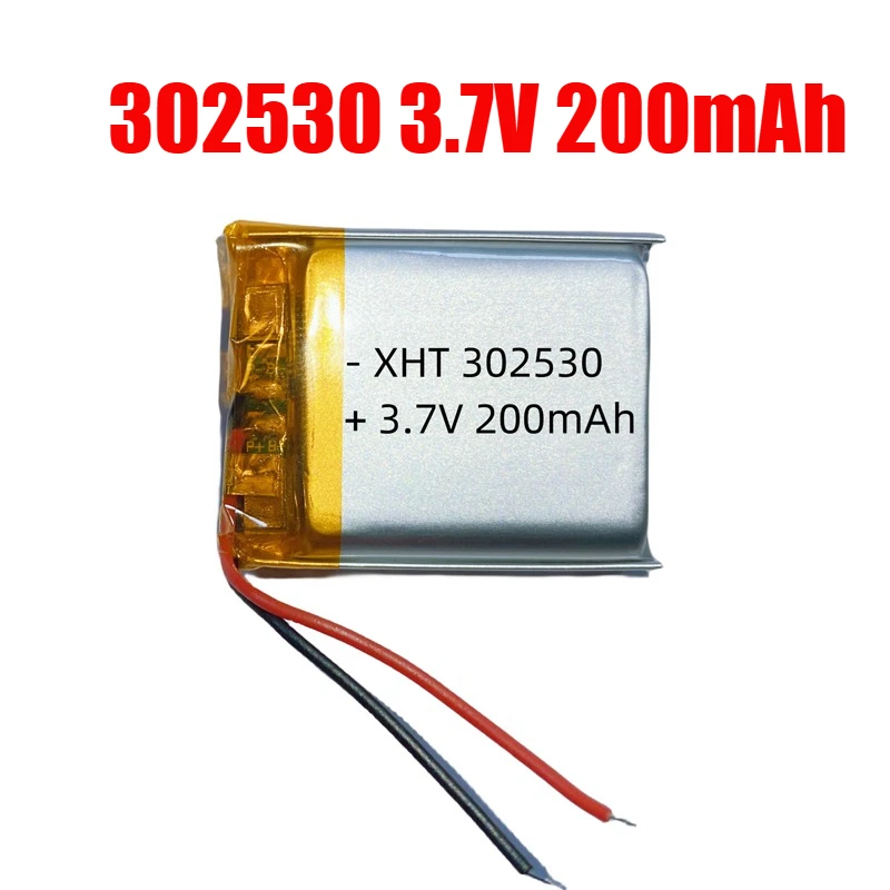 

1-4pcs 302530 Battery 200mAh Li Po Battery 3.7V Polymer Lithium Batteries Plug Ph2.0 for Beauty Equipment Massager Toys Recorder