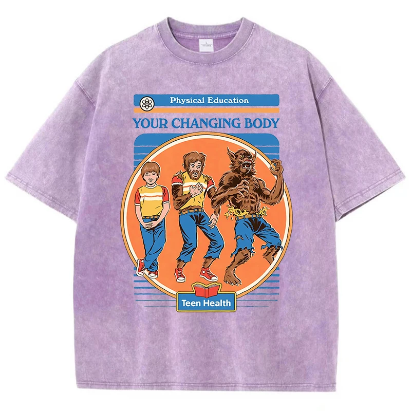 Sport unterricht Ihr wechselnder Körper gewaschen Retro Männer T-Shirt lässig Overs ize T-Shirt lässig Baumwolle T-Shirt Sommer Kurzarm